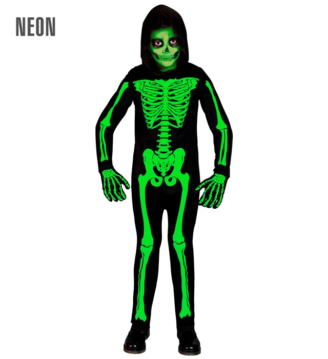 Costum Schelet Verde UV Copii