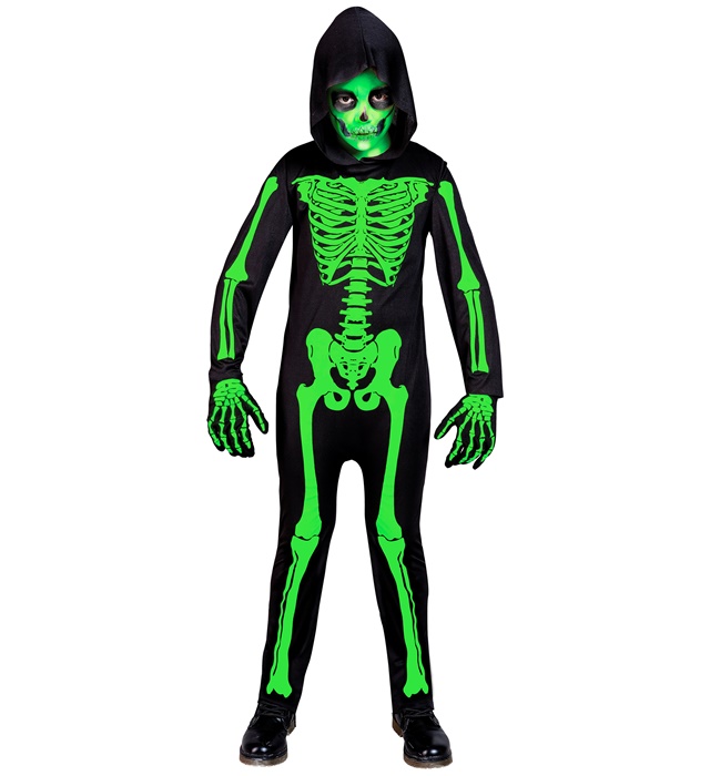 Costum Schelet Verde UV Copii