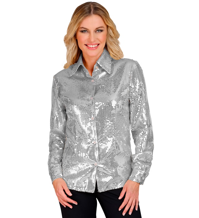 Camasa Paiete Argintie Dama L/xl
