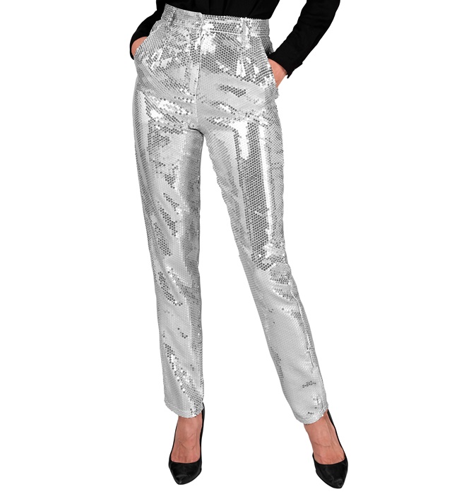 Pantaloni Dama Paiete Argintii