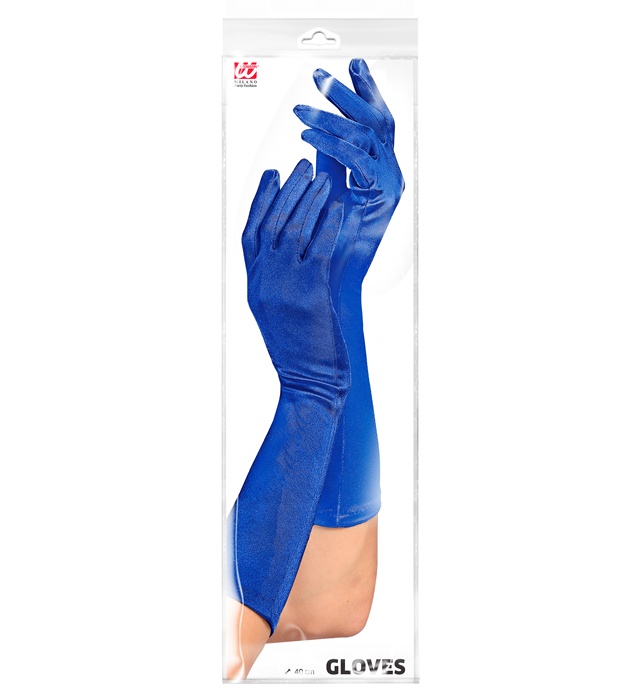 Manusi Lycra Satin Albastre