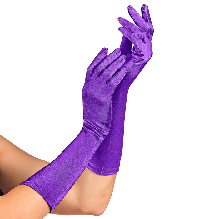 Mănuși Lycra Satin Mov 40 Cm