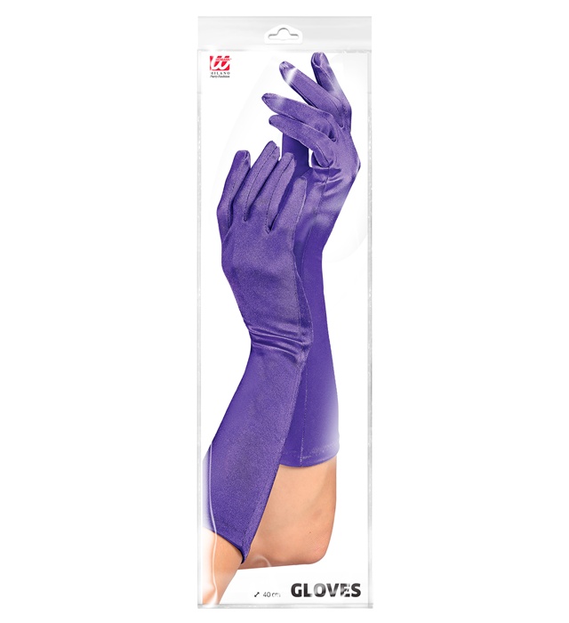 Mănuși Lycra Satin Mov 40 Cm