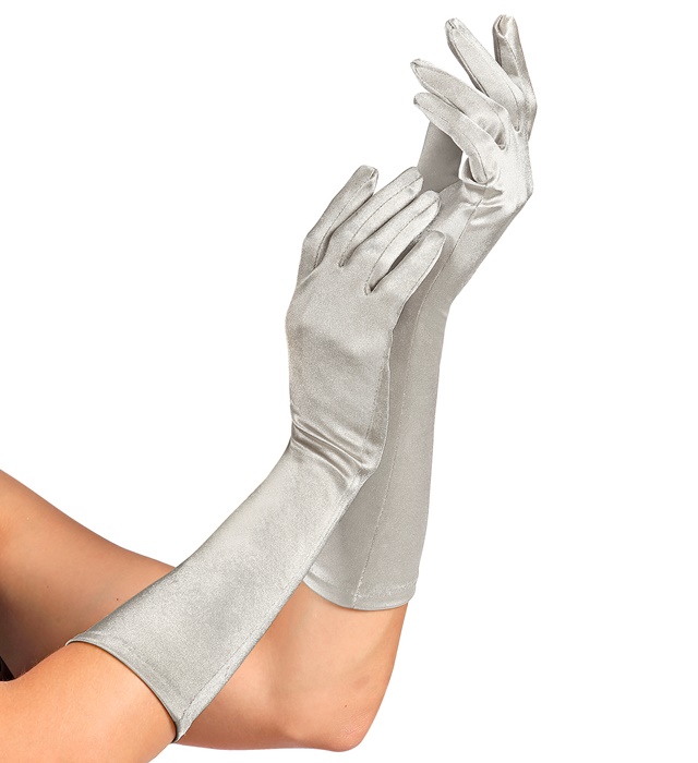 Manusi Lycra Satin Argintii