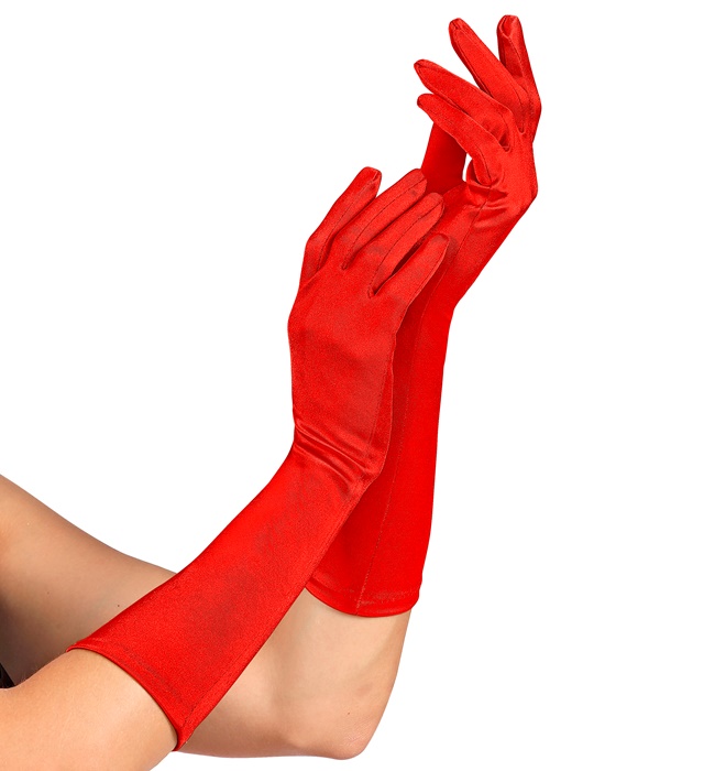 Manusi Lycra Satin Rosii