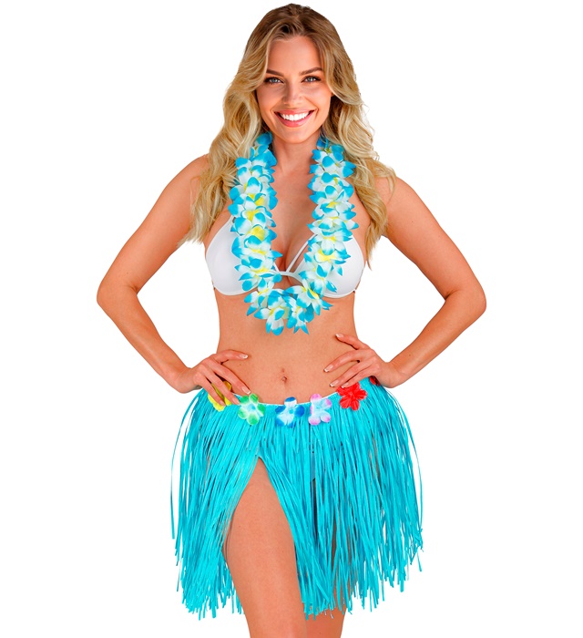 Fusta Hawaii Scurta Albastra