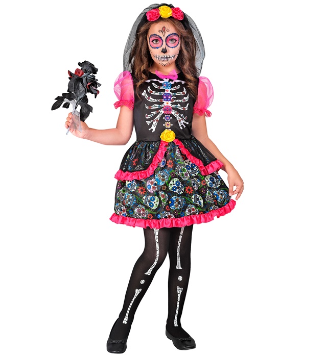 Costum Dia De Los Muertos Fetite Multicolor