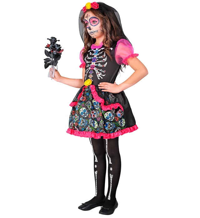 Costum Dia De Los Muertos Fetite Multicolor