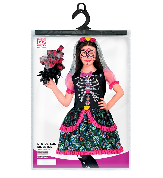 Costum Dia De Los Muertos Fetite Multicolor