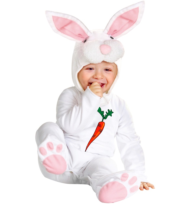 Costum Bebe Iepuras Alb