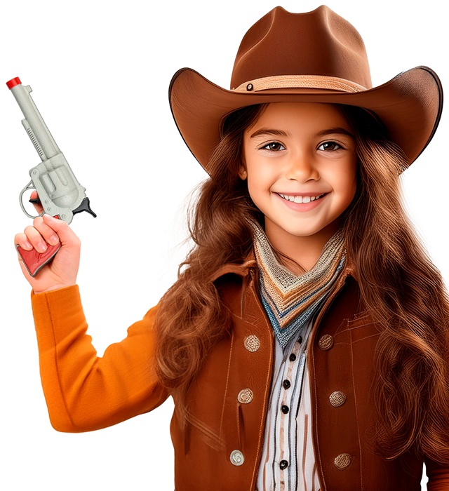 Pistol Cowboy Gri