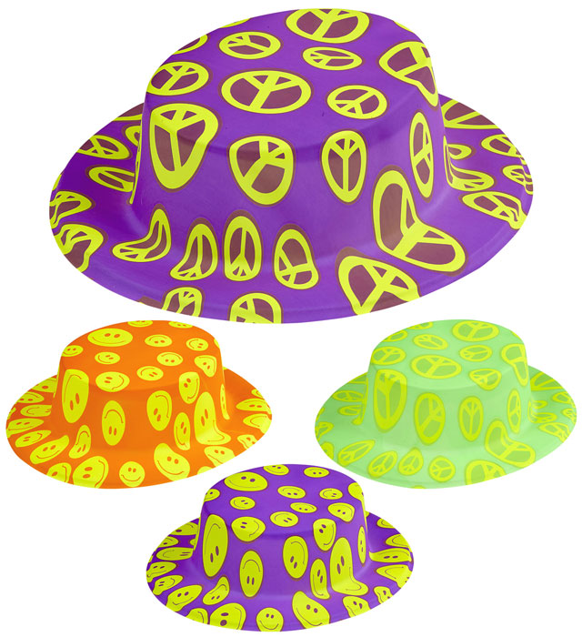 Palarie Plastic Hippie Smiley Face