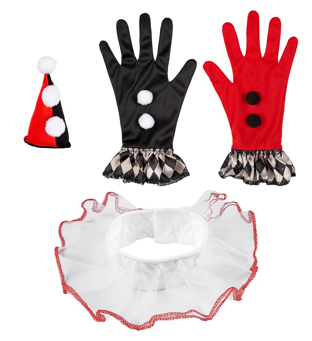 Set Harlequin Alb Negru Rosu