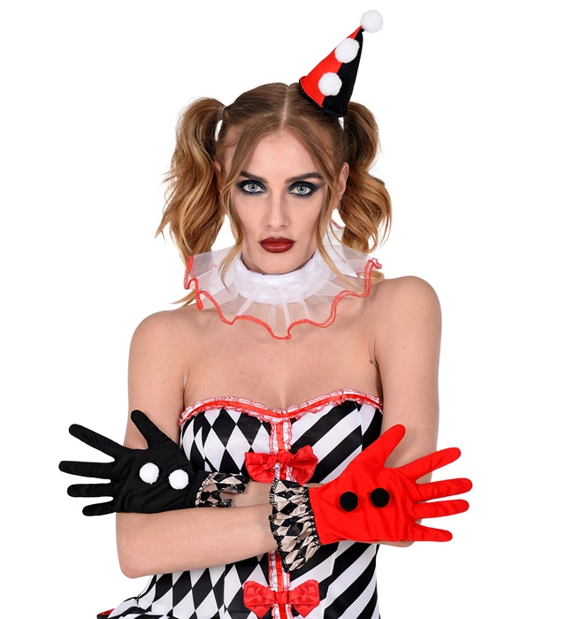 Set Harlequin Alb Negru Rosu