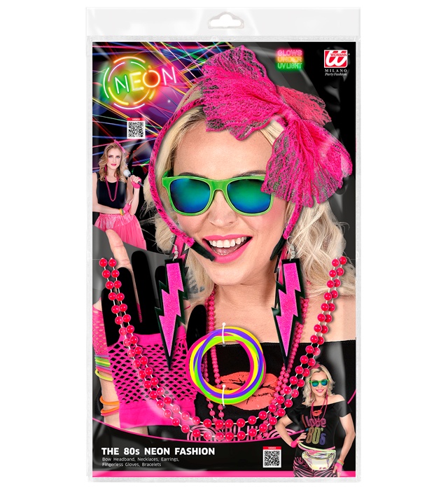 Set Accesorii Anii 80 Roz
