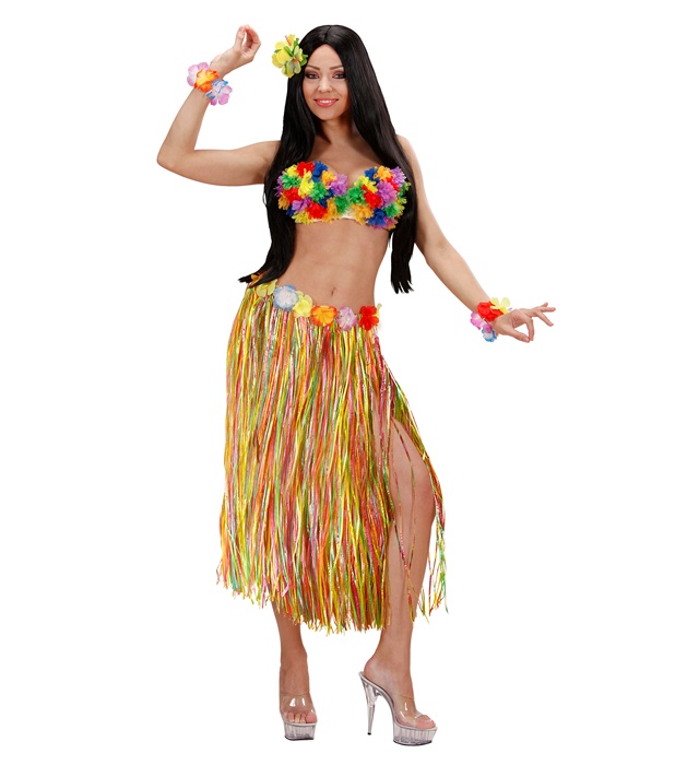 Fusta Hawaii Lunga Flori Multicolora