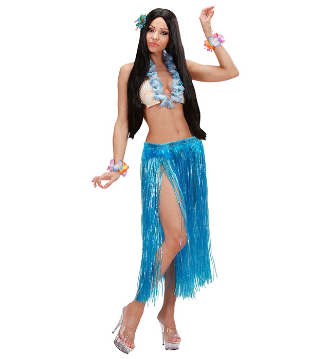 Fusta Hawaii Lunga Albastra