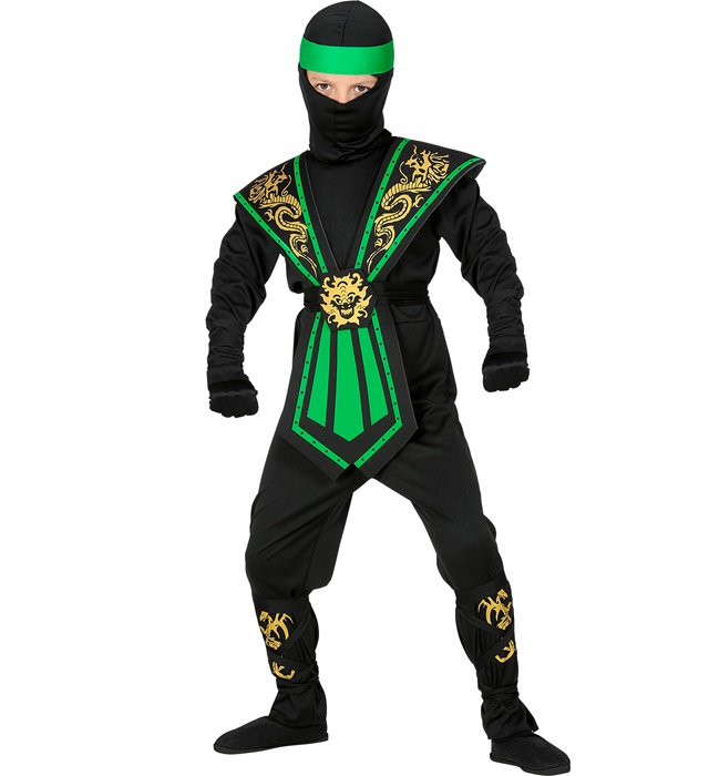 Costum Ninja Copii Kombat Verde