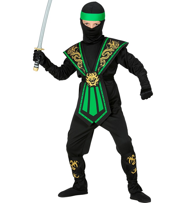 Costum Ninja Copii Kombat Verde