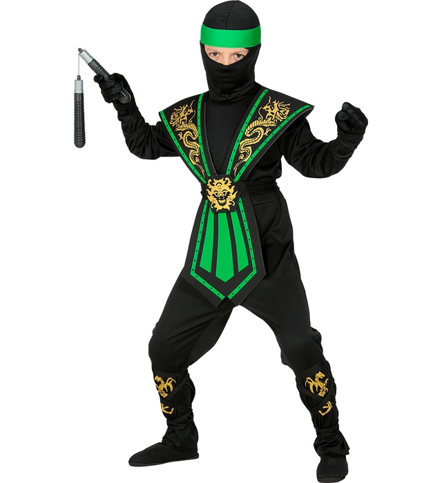 Costum Ninja Copii Kombat Verde
