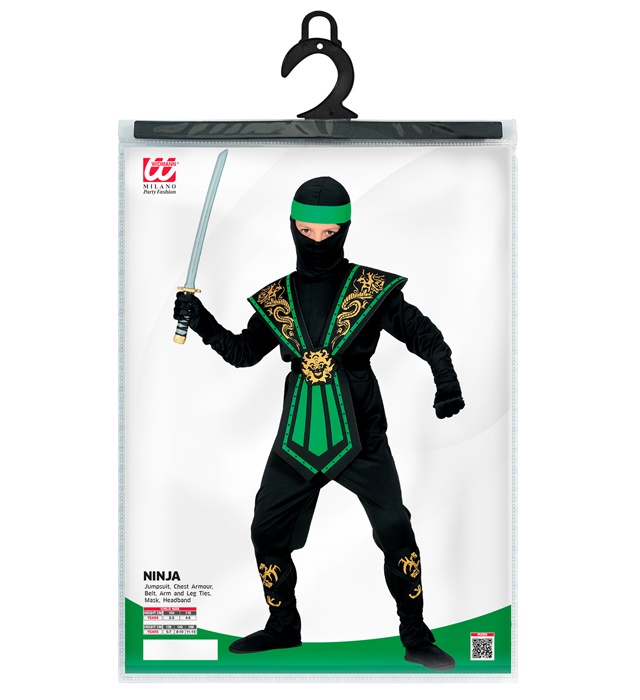 Costum Ninja Copii Kombat Verde
