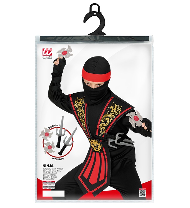 Costum Ninja Copii Kombat Rosu