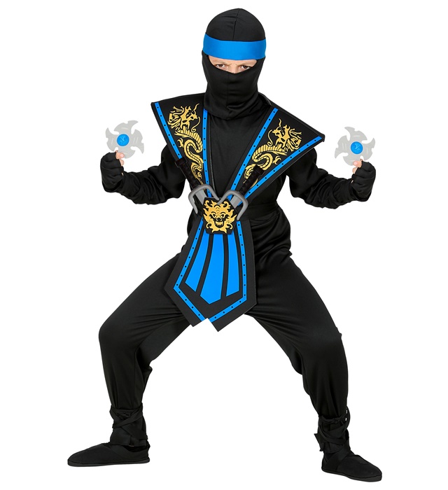 Costum Ninja Copii Kombat Albastru