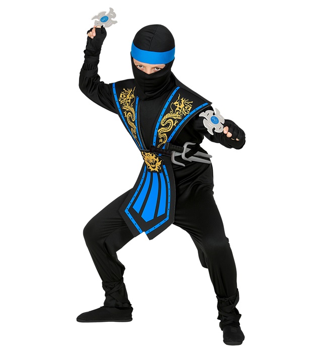 Costum Ninja Copii Kombat Albastru