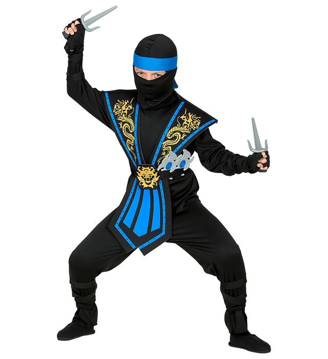 Costum Ninja Copii Kombat Albastru
