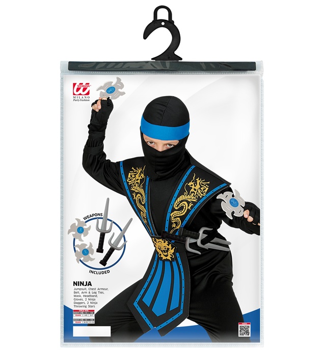 Costum Ninja Copii Kombat Albastru