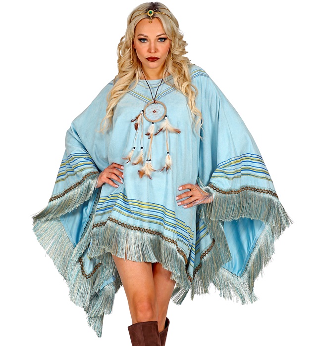 Costum Poncho Turcoaz