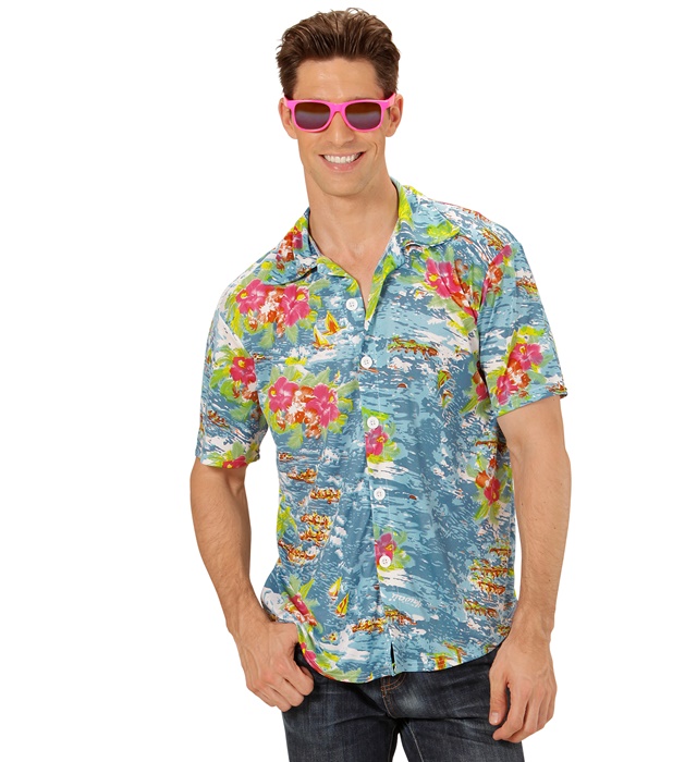 Camasa Petrecere Hawaii Albastra