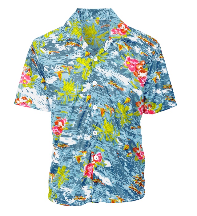 Camasa Petrecere Hawaii Albastra