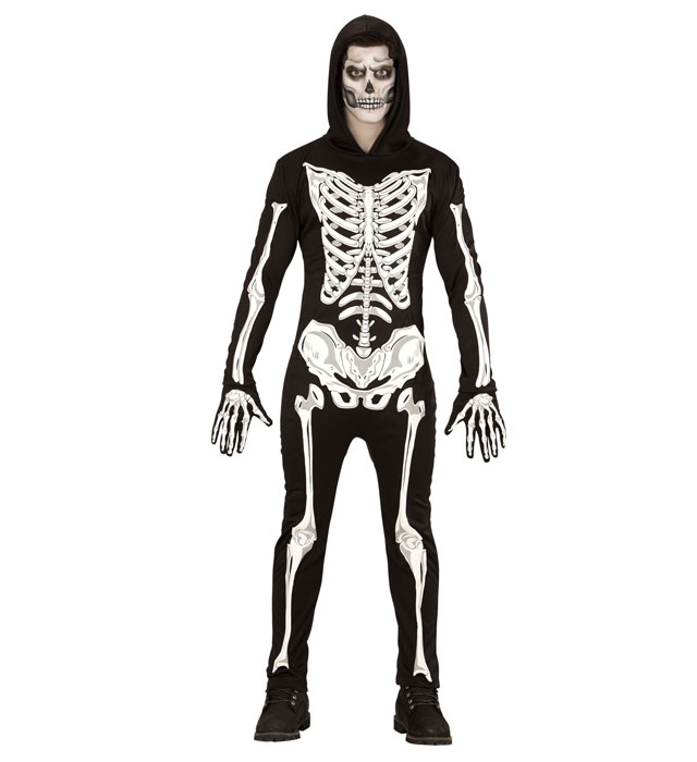 Costum Schelet Negru Infricosator