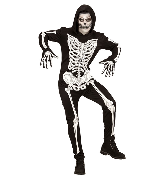 Costum Schelet Negru Infricosator