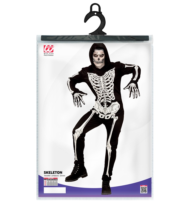 Costum Schelet Negru Infricosator