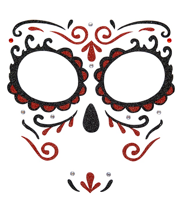 Machiaj Adeziv Dia De Los Muertos Rosu