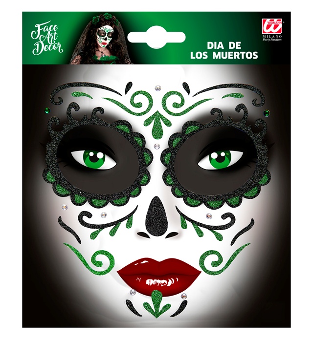 Machiaj Adeziv Dia De Los Muertos Verde