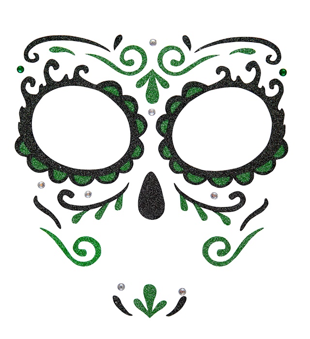 Machiaj Adeziv Dia De Los Muertos Verde