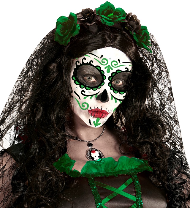 Machiaj Adeziv Dia De Los Muertos Verde