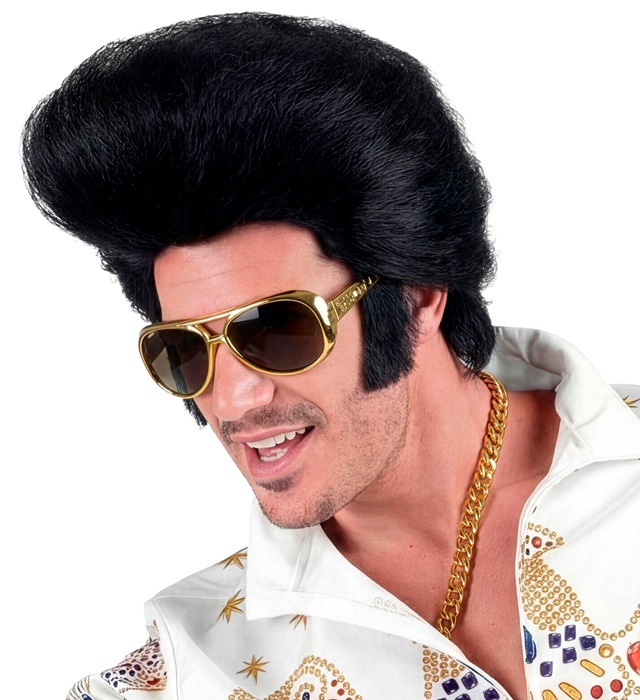 Peruca Elvis Neagra Scurta