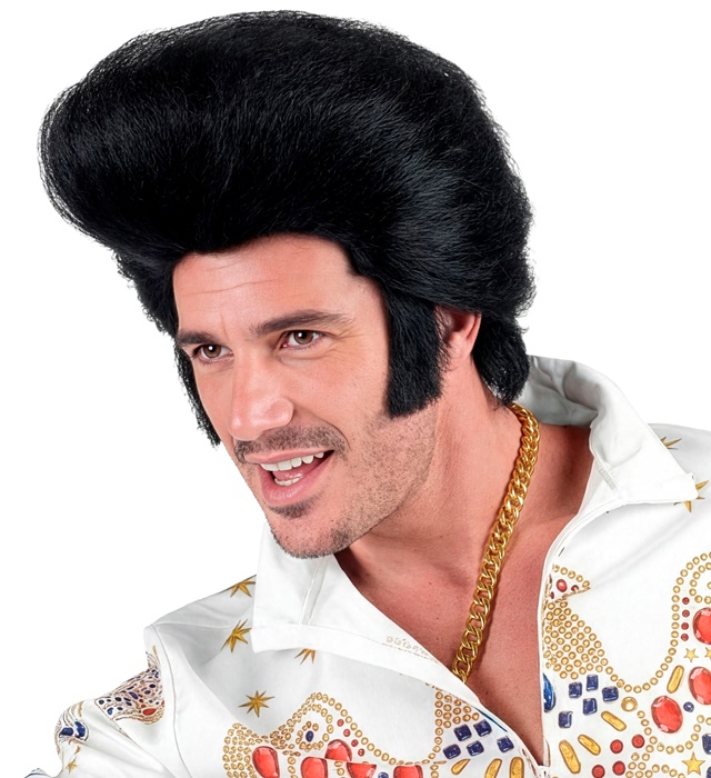 Peruca Elvis Neagra Scurta