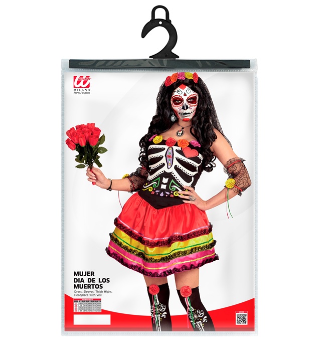 Costum Dia De Los Muertos Dama Multicolor