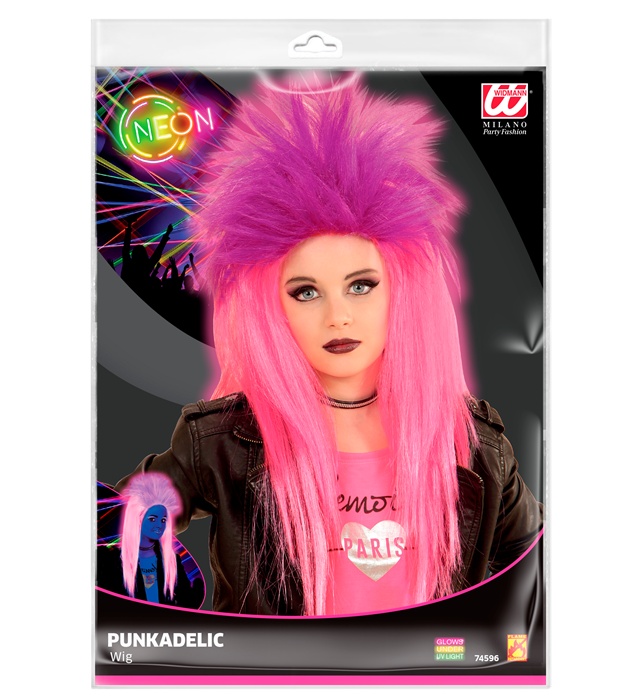 Peruca Neon Pink-green