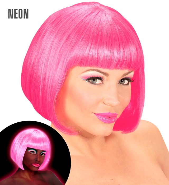 Peruca Neon Uv Roz