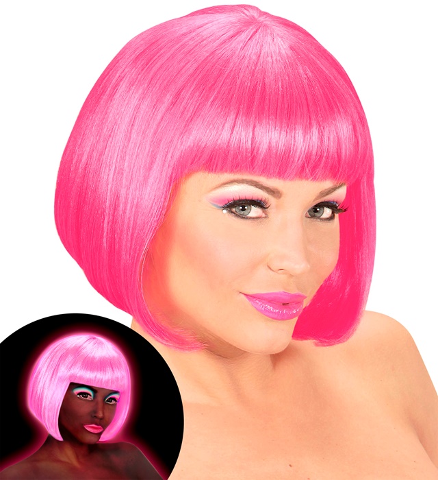 Peruca Neon Uv Roz