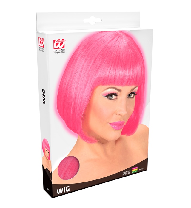 Peruca Neon Uv Roz