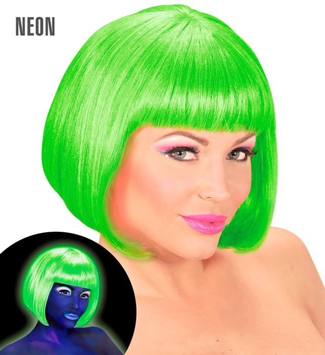 Peruca Neon Uv Verde