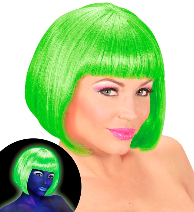 Peruca Neon Uv Verde