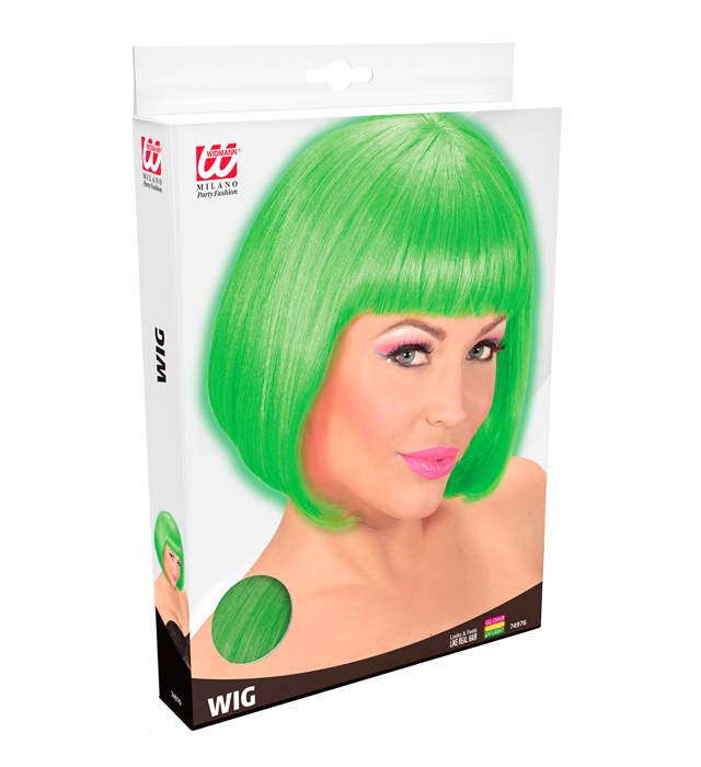 Peruca Neon Uv Verde